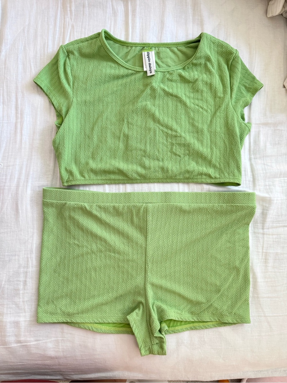 Dippin' Daisy's Light Green Ribbed Two-Piece Swim Set